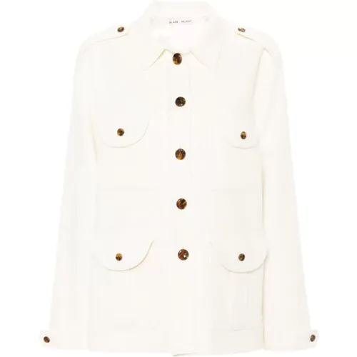 Ivory Piqué Jacket , female, Sizes: S, XS - Blazé Milano - Modalova