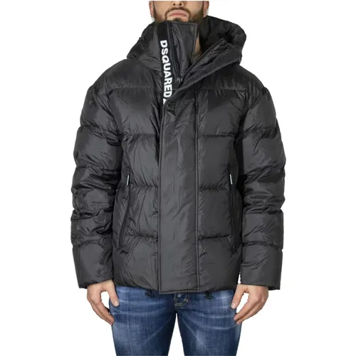 Puffer Jacket, Men`s Stylish Hooded Down Coat , male, Sizes: 2XL - Dsquared2 - Modalova