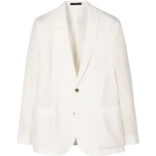 Ivory Linen Jacket , male, Sizes: L, M - PS By Paul Smith - Modalova