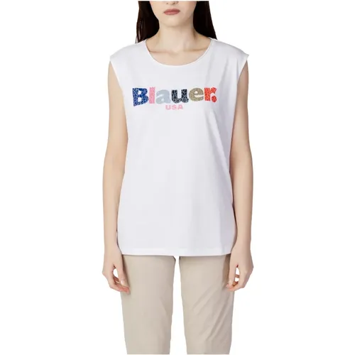 Fragmentiertes Logo Damen T-Shirt , Damen, Größe: M - Blauer - Modalova