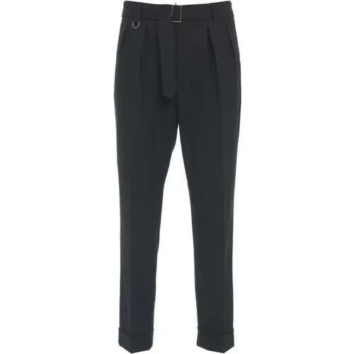 Schwarze Slim-Fit Hose Aw24 - Paolo Pecora - Modalova