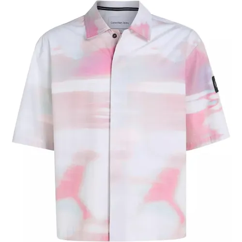 Short Sleeve Shirt Spring/Summer Collection , male, Sizes: S, M, XL, L - Calvin Klein Jeans - Modalova