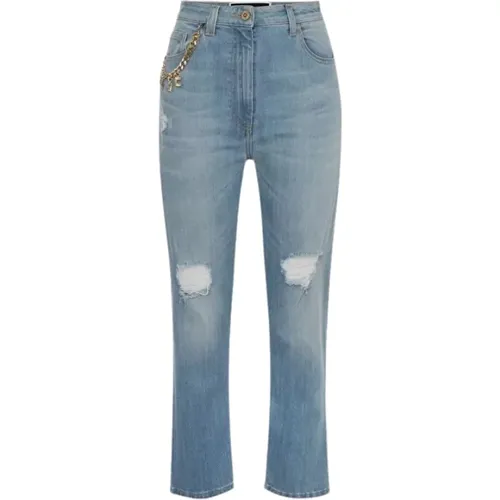 Gerade Jeans in Blau-Grün , Damen, Größe: W29 - Elisabetta Franchi - Modalova