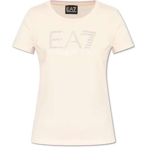 T-Shirt mit Logo , Damen, Größe: XS - Emporio Armani EA7 - Modalova