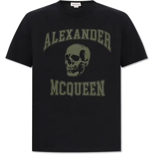 T-shirt with logo , male, Sizes: L, M, XL, S - alexander mcqueen - Modalova