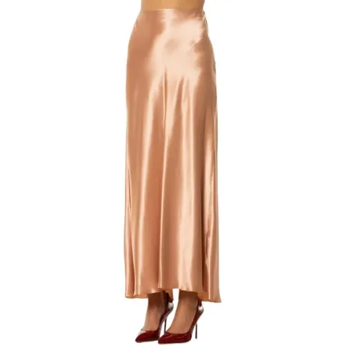 Copper Satin Midi Skirt , female, Sizes: M - Forte Forte - Modalova