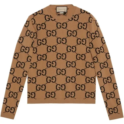 GG Supreme Wool Crewneck Sweater , male, Sizes: XL, L, M - Gucci - Modalova