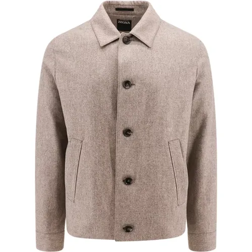 Wool Blazer with Button Closure , male, Sizes: L - Ermenegildo Zegna - Modalova