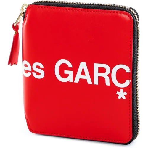 Rotes Lederportemonnaie mit Logo,Wallet Sa2100Hl - Comme des Garçons - Modalova