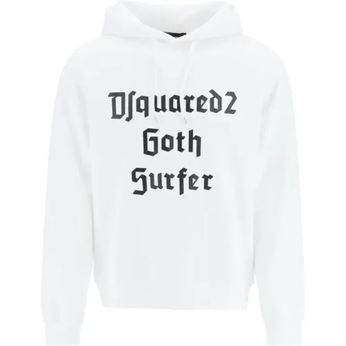 Printed Slogan Hoodie , male, Sizes: L, XS, S, M - Dsquared2 - Modalova