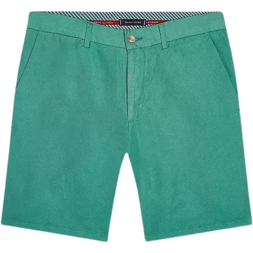 Leinen und Baumwolle Bermuda Shorts , Herren, Größe: W30 - Tommy Hilfiger - Modalova