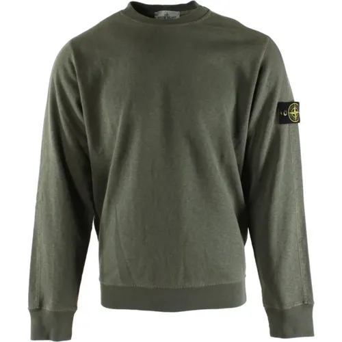 Grüner Baumwoll Herren Pullover , Herren, Größe: XL - Stone Island - Modalova