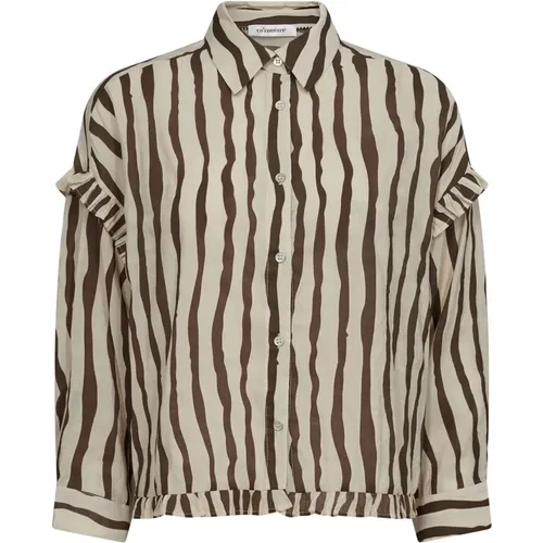 Flowcc Stripe Frill Shirt , Damen, Größe: M - Co'Couture - Modalova