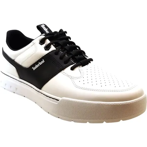 White Leather Sneakers with Black Laces , male, Sizes: 6 1/2 UK, 8 UK, 12 UK, 11 UK, 10 UK, 7 1/2 UK, 8 1/2 UK - Timberland - Modalova