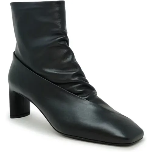 Schwarze Leder-Stiefeletten Fw24 , Damen, Größe: 37 1/2 EU - DEL CARLO - Modalova