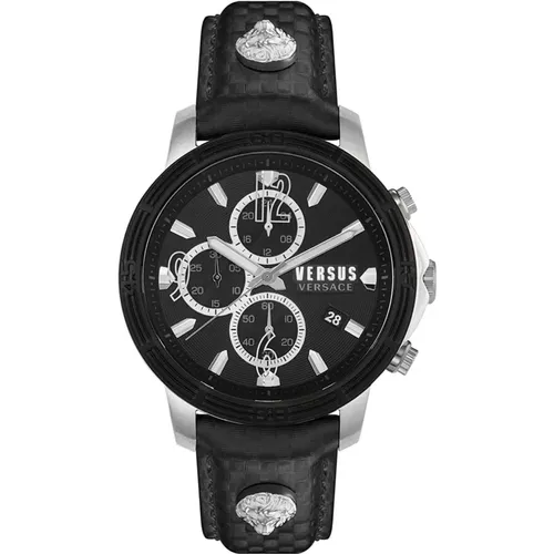 Bicoccca Stainless Leather Strap Watch , male, Sizes: ONE SIZE - Versus Versace - Modalova