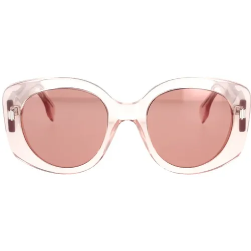 Runde Transparente Rosa Sonnenbrille - Fendi - Modalova