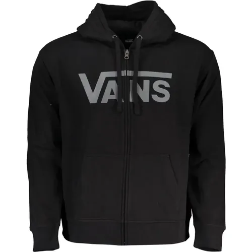 Schwarzer Hoodie mit Reißverschluss und Druck , Herren, Größe: M - Vans - Modalova