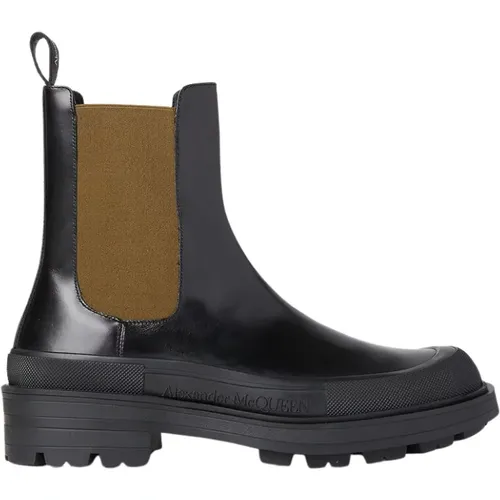 Stack Chelsea Boots, Leather, Modern Style , male, Sizes: 10 UK - alexander mcqueen - Modalova