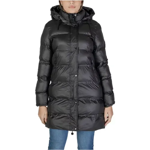 Schwarze Polyester Jacke & Mantel Kollektion , Damen, Größe: L - Sandro Ferrone - Modalova