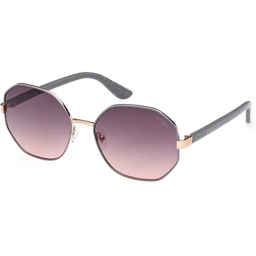 Stilvolle Sonnenbrille mit grauen Verlaufsgläsern,Sonnenbrille mit Verlaufsgläsern im Nickelrahmen,Stylische Sonnenbrille mit blauer Verlaufslinse - Guess - Modalova