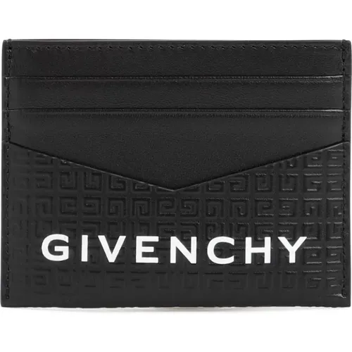 Schwarze Lederkartenhalter Brieftasche , Herren, Größe: ONE Size - Givenchy - Modalova