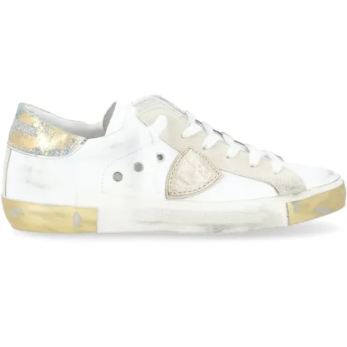 Vintage Sneaker in , Gold, Blue , female, Sizes: 5 UK, 3 UK, 8 UK, 7 UK, 4 UK, 6 UK - Philippe Model - Modalova