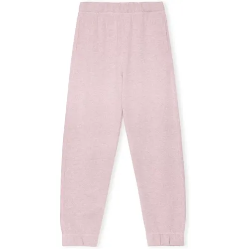 Lila Fleece Jogginghose , Damen, Größe: S - Ganni - Modalova