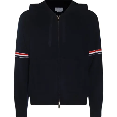 Blauer Wollstrick Kapuzenpullover - Thom Browne - Modalova