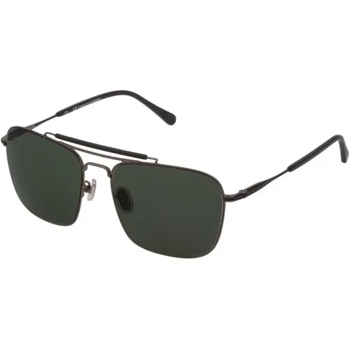 Herren Metall Sonnenbrille mit Grau/Grünem Glas - Carolina Herrera - Modalova