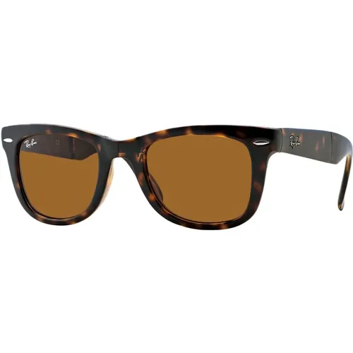 Faltbare Wayfarer Sonnenbrille Braun Havana , Herren, Größe: 54 MM - Ray-Ban - Modalova