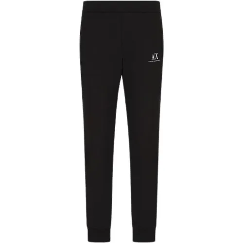 Schwarze Baumwoll-Sweatpants mit Brand Logo Print , Herren, Größe: S - Armani Exchange - Modalova