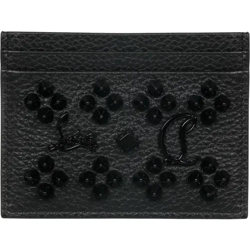 Spiked Leather Card Holder , female, Sizes: ONE SIZE - Christian Louboutin - Modalova