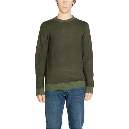 Grüner Strick Rundhals Pullover Herren , Herren, Größe: M - jack & jones - Modalova