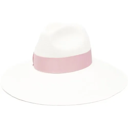 Beige/ Straw Teardrop Crown Hat , female, Sizes: M, L, S - Borsalino - Modalova