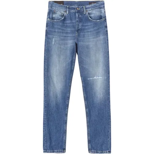 Slim Fit Niedrige Taille Denim Jeans , Herren, Größe: W32 - Dondup - Modalova