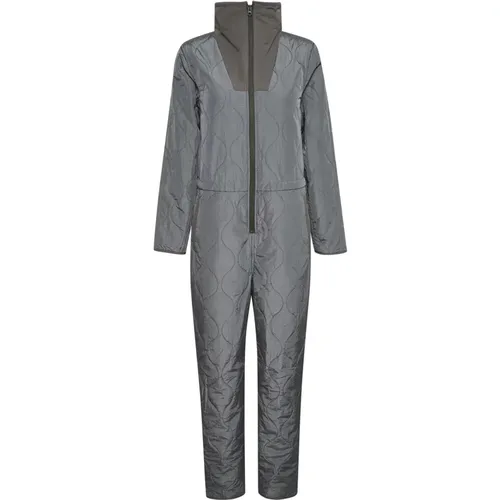 Quilted Jumpsuit with High Neck and Pockets , female, Sizes: M - Soaked in Luxury - Modalova