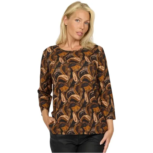 Braune Paisley Bluse 3/4 Ärmel - 2-Biz - Modalova