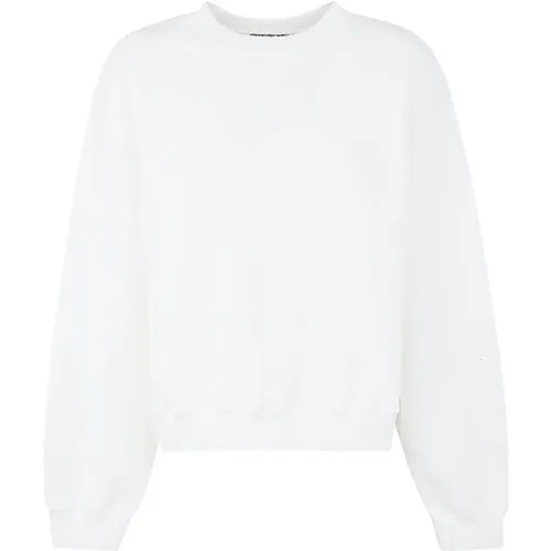 Terry Crew Sweatshirt with Puff Paint Logo , female, Sizes: S, M, XS - alexander wang - Modalova