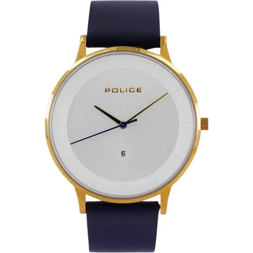 Mens Watch 45mm Rose Gold Navy Fontana Pl.15400Jsr/04As , male, Sizes: ONE SIZE - Police - Modalova