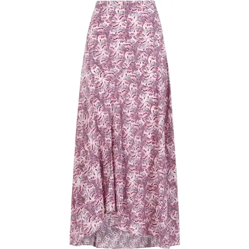 Geometric Pattern Silk Skirt Pink Purple , female, Sizes: 2XS - Isabel marant - Modalova