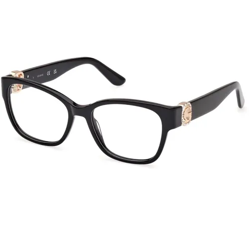 Quadratische Brille mit Iconic Logo und Strass-Details - Guess - Modalova