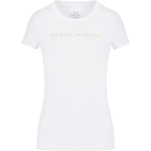 Klassisches Herren T-Shirt , Damen, Größe: M - Armani Exchange - Modalova
