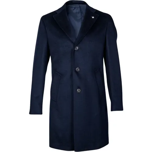 Mens Long Single-Breasted Coat. Regular Fit. Three Buttons. Unlined. Made in Italy. , male, Sizes: L, XL - L.b.m. 1911 - Modalova