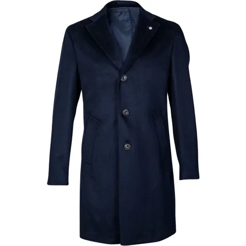 Mens Long Single-Breasted Coat. Regular Fit. Three Buttons. Unlined. Made in Italy. , male, Sizes: S - L.b.m. 1911 - Modalova