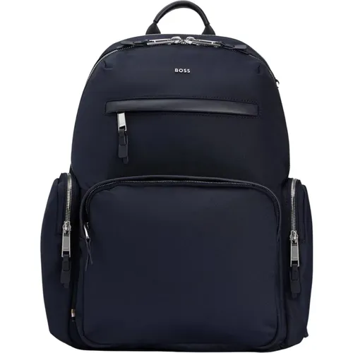 Herren Rucksack mit Logo und Zwei-Wege Reissverschluss Dunkelblau 50504306 - Hugo Boss - Modalova