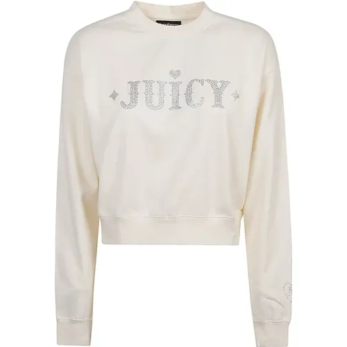 Weiße Diamond Logo Crew-Neck Sweatshirt , Damen, Größe: L - Juicy Couture - Modalova