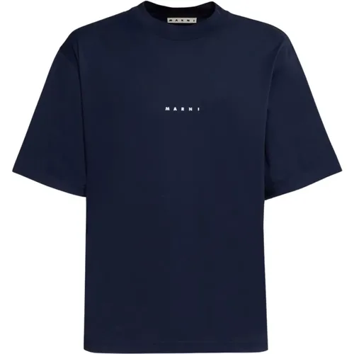 Baumwoll-T-Shirt mit Logo , Herren, Größe: L - Marni - Modalova