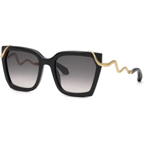 Sunglasses Smoke Gradient Lens , female, Sizes: 56 MM - Roberto Cavalli - Modalova