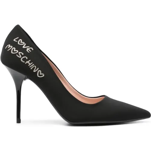 Logo Pumps with Pointed Toe , female, Sizes: 3 UK, 5 UK - Love Moschino - Modalova